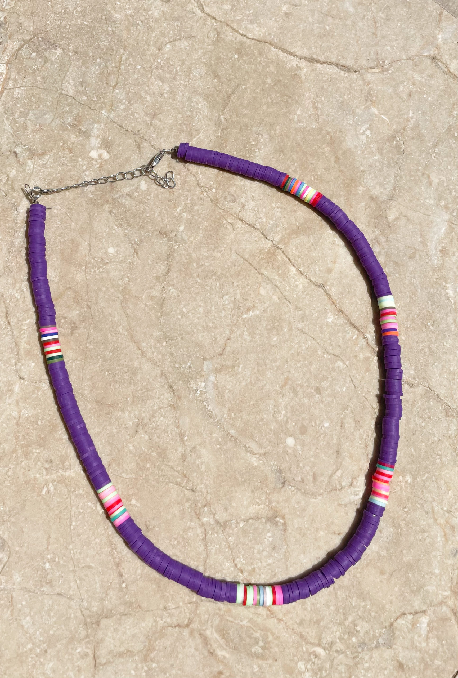 Lavender clay beads necklace